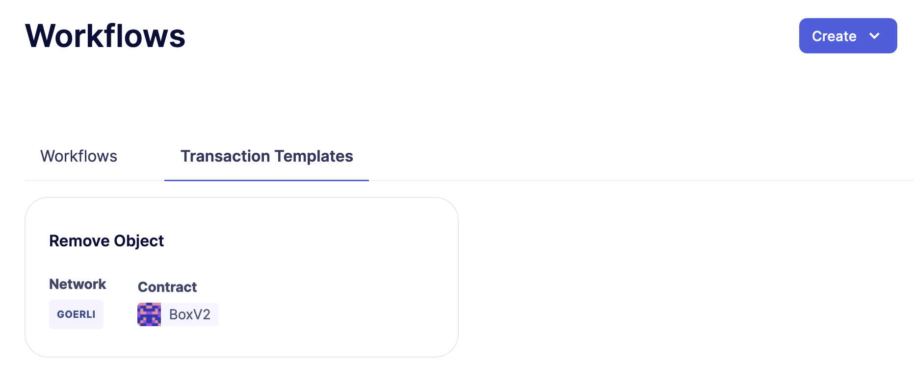 带有 Transaction Template 的工作流页面
